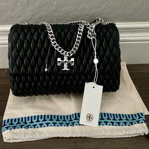 TORY BURCH Small KIRA Diamond Pleated Chain One Shoulder Diagonal Hand